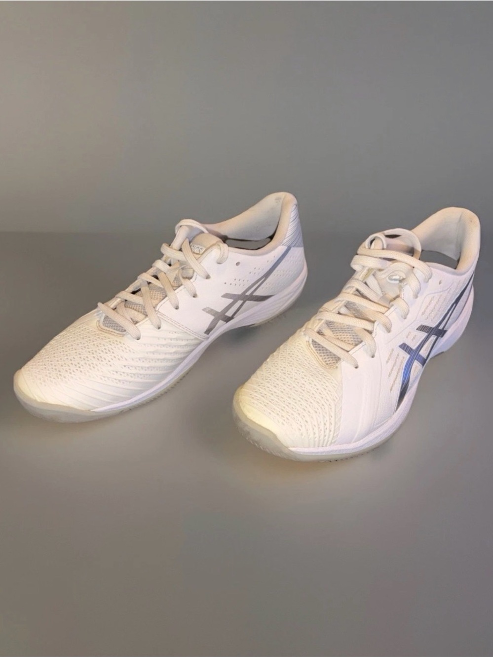 Asics Solution Swift FF Women's Tennis Shoes White Silver Size 9.5
